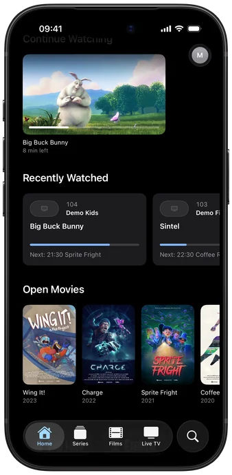 Teevo Home on iPhone: Continue Watching and Open Movies posters Teevo Home on iPhone: Continue Watching and Open Movies posters