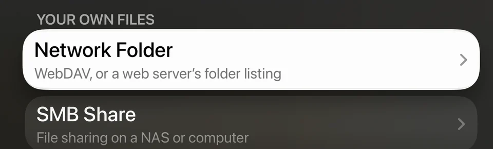 Add Source on Apple TV: Network Folder and SMB Share