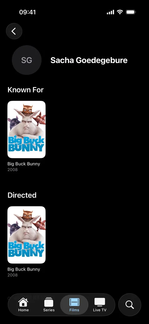 The director’s page on iPhone: Known For and Directed The director’s page on iPhone: Known For and Directed