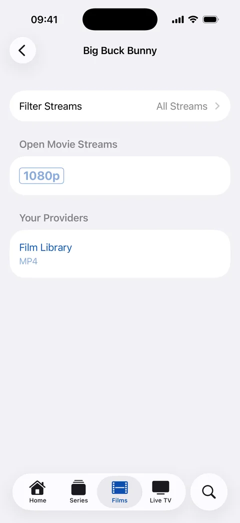 Watch From on iPhone: the same film from an add-on stream and a film library